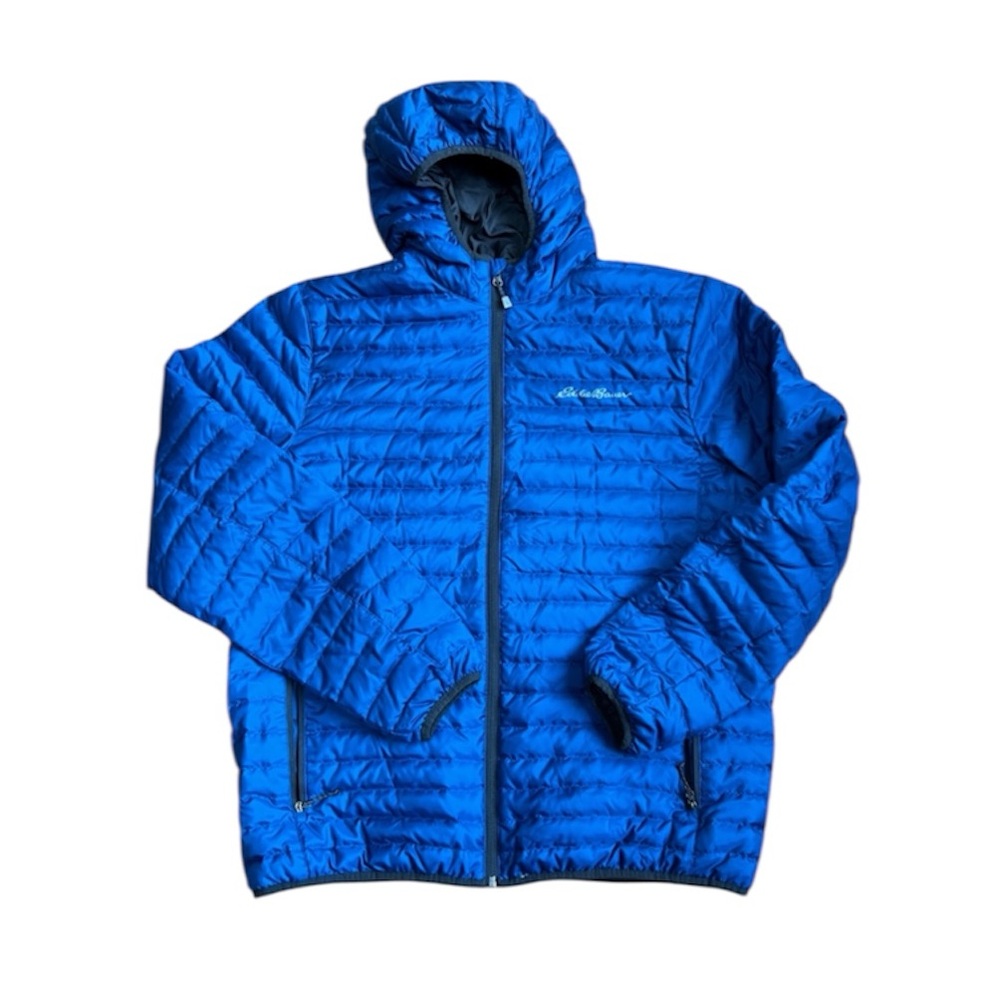 Eddie Bauer Electric Blue Quilted Hooded Puffer Jacket